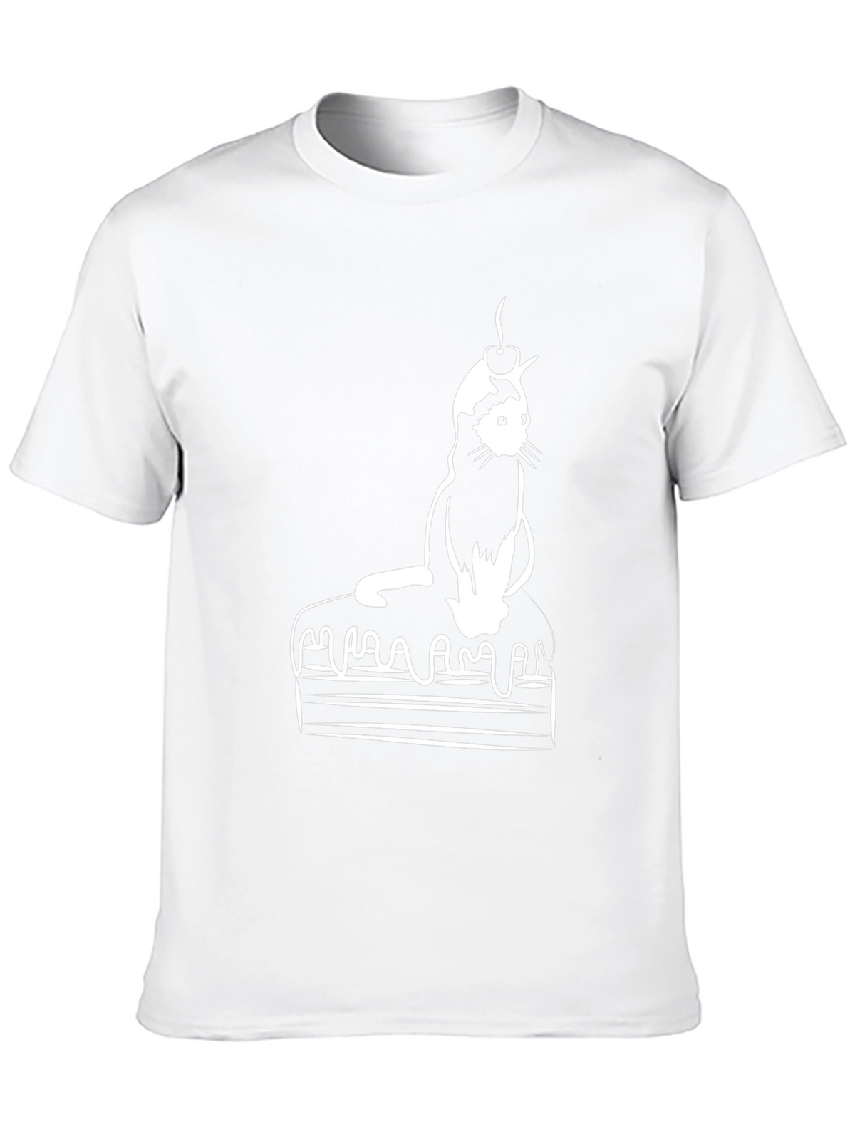 Cat on Cake Graphic Tee - Black T-Shirt