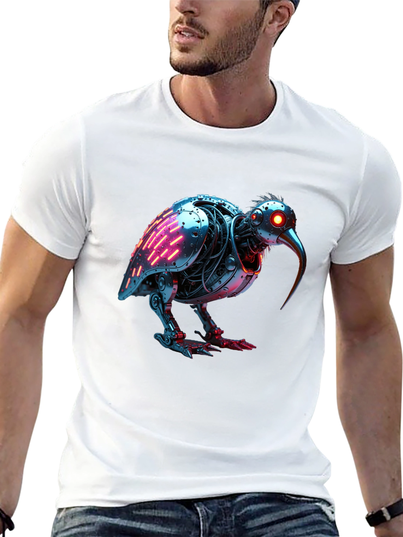 Robotic Kiwi Bird Graphic Tee