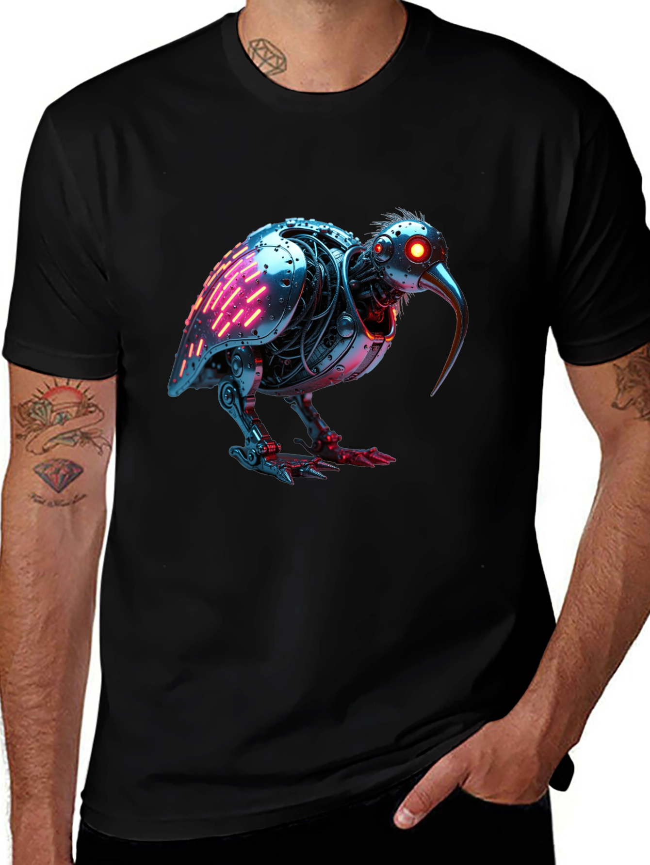 Robotic Kiwi Bird Graphic Tee