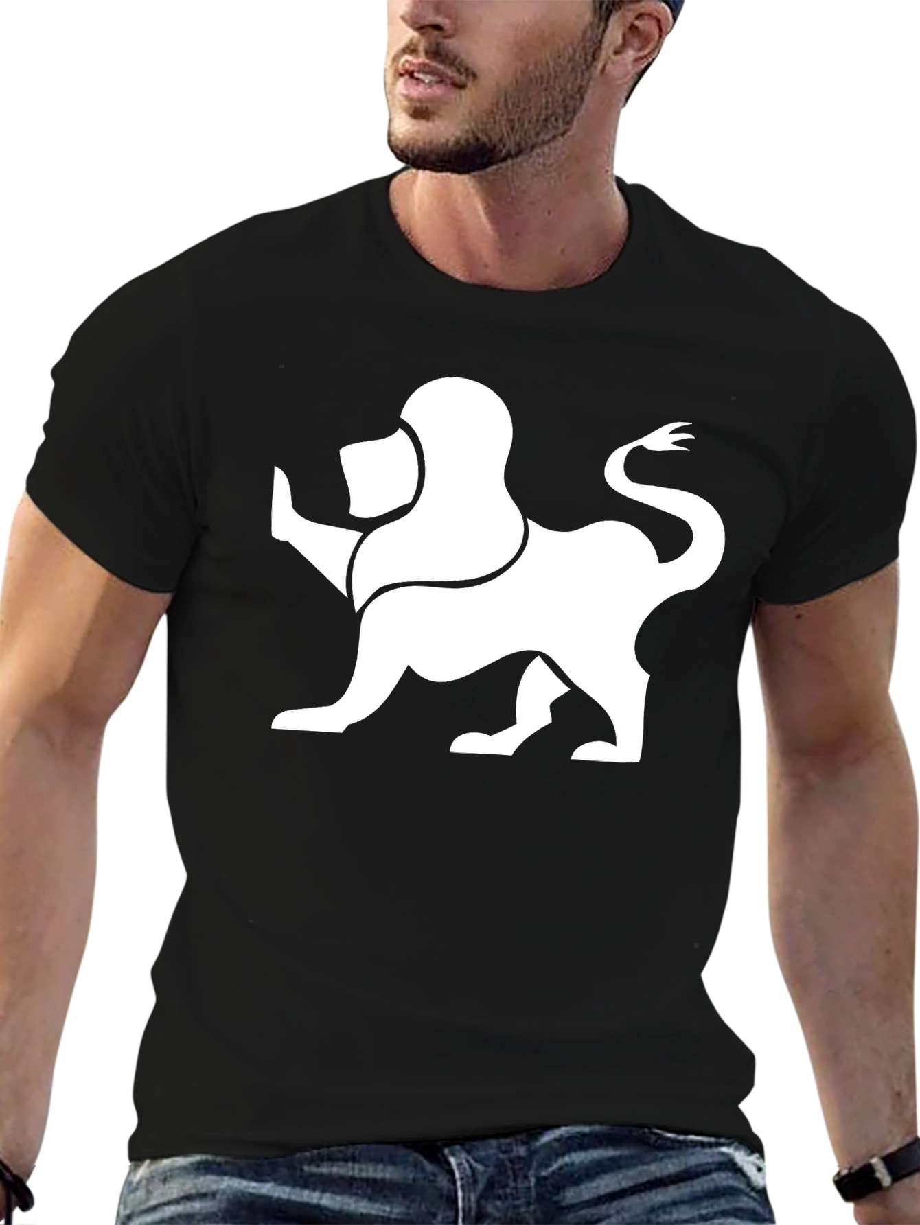 Lion Graphic Tee - Modern Black T-Shirt