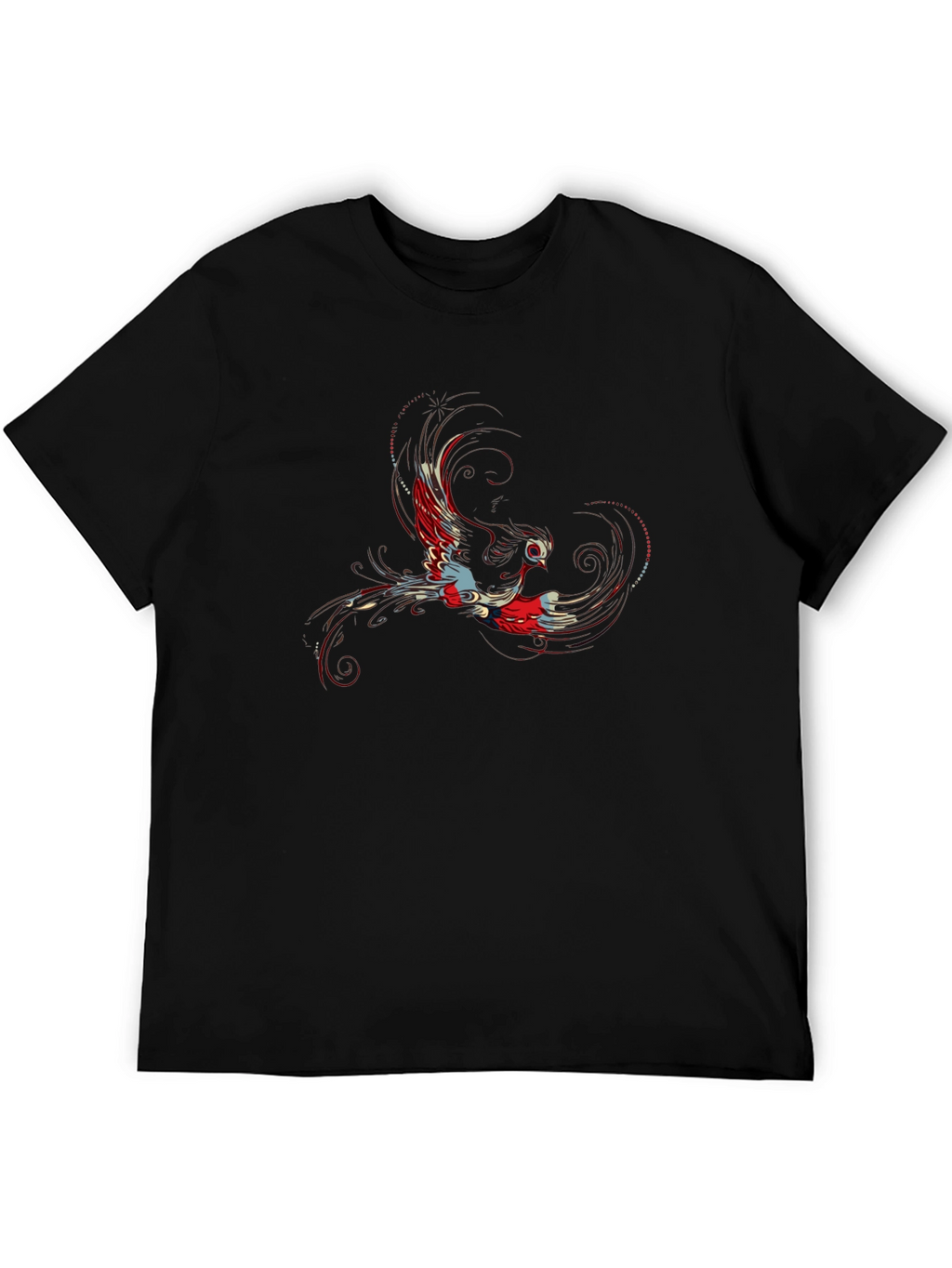 Phoenix Graphic Print Black T-Shirt
