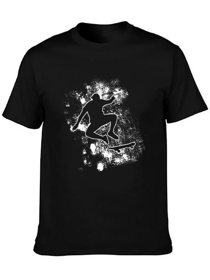 Skateboarding Silhouette Graphic Tee - Black