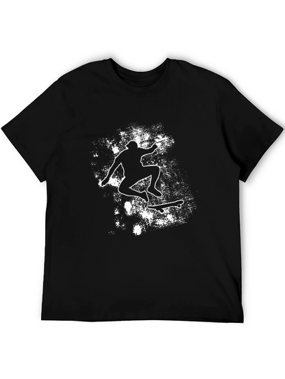 Skateboarding Silhouette Graphic Tee - Black