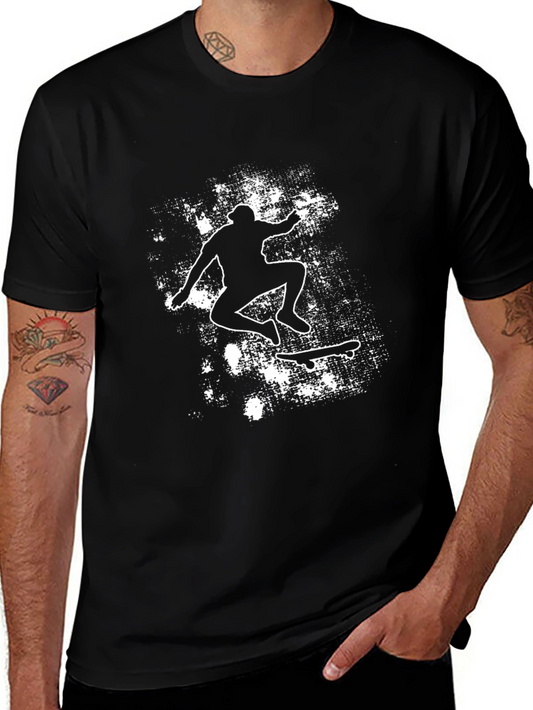Skateboarding Silhouette Graphic Tee - Black
