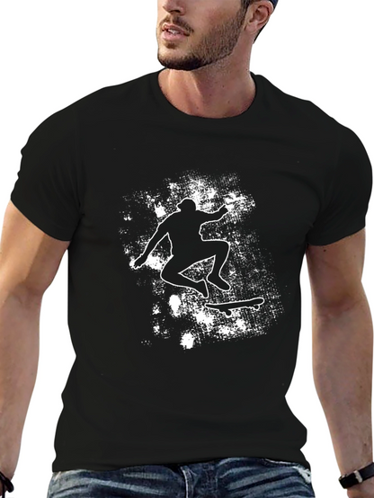 Skateboarding Silhouette Graphic Tee - Black