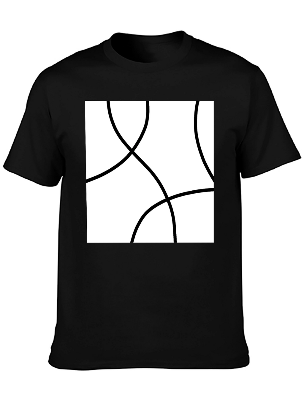 Abstract Circle Graphic Tee - Modern Black T-Shirt