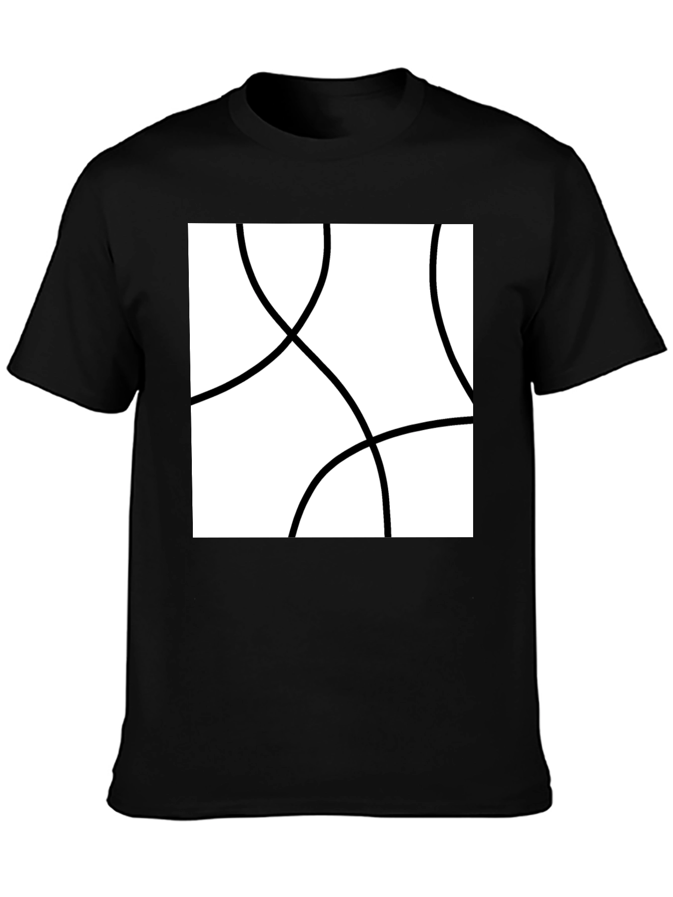 Abstract Circle Graphic Tee - Modern Black T-Shirt