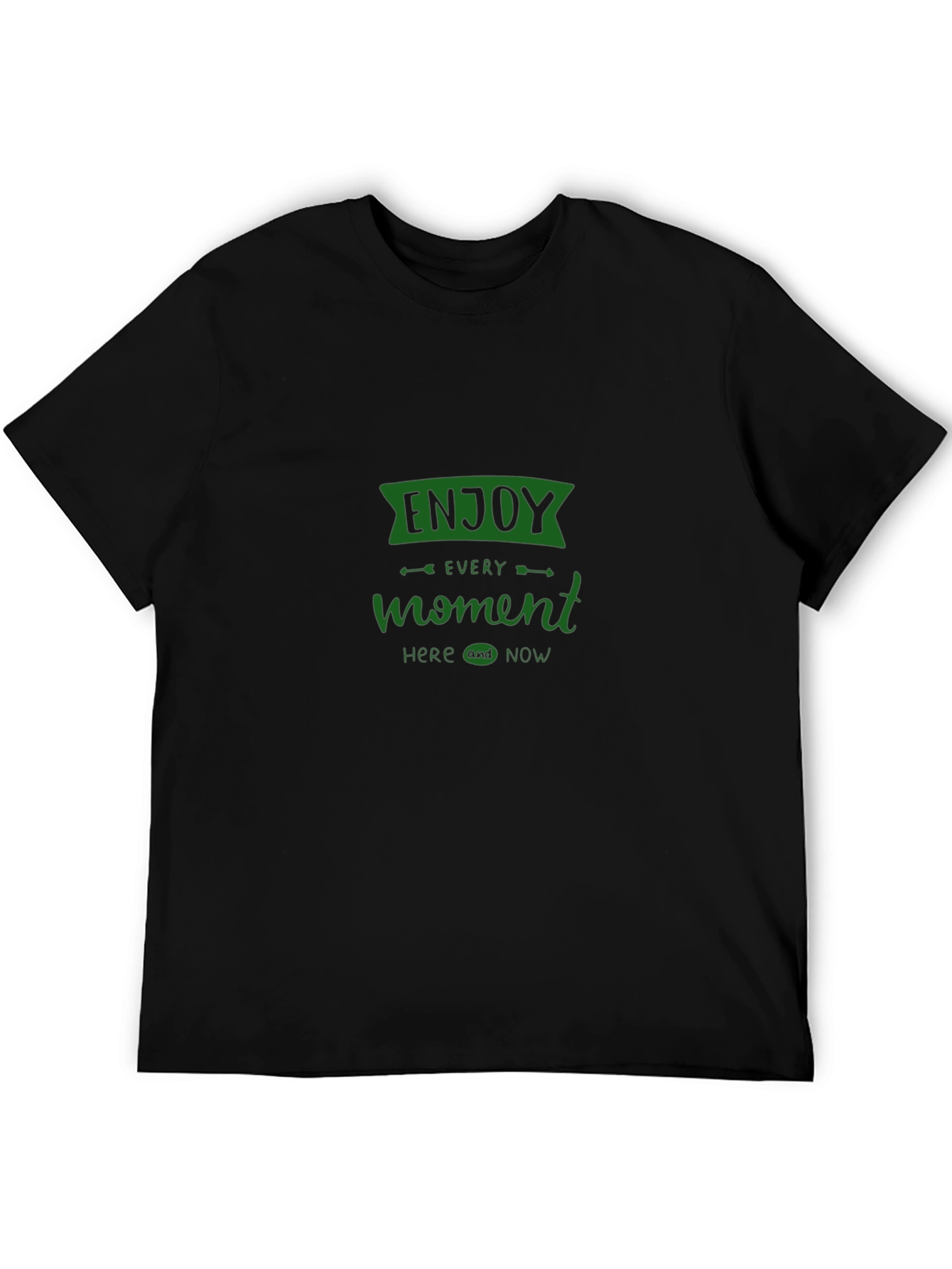 Enjoy Every Moment Graphic Tee - Black Casual Comfort
