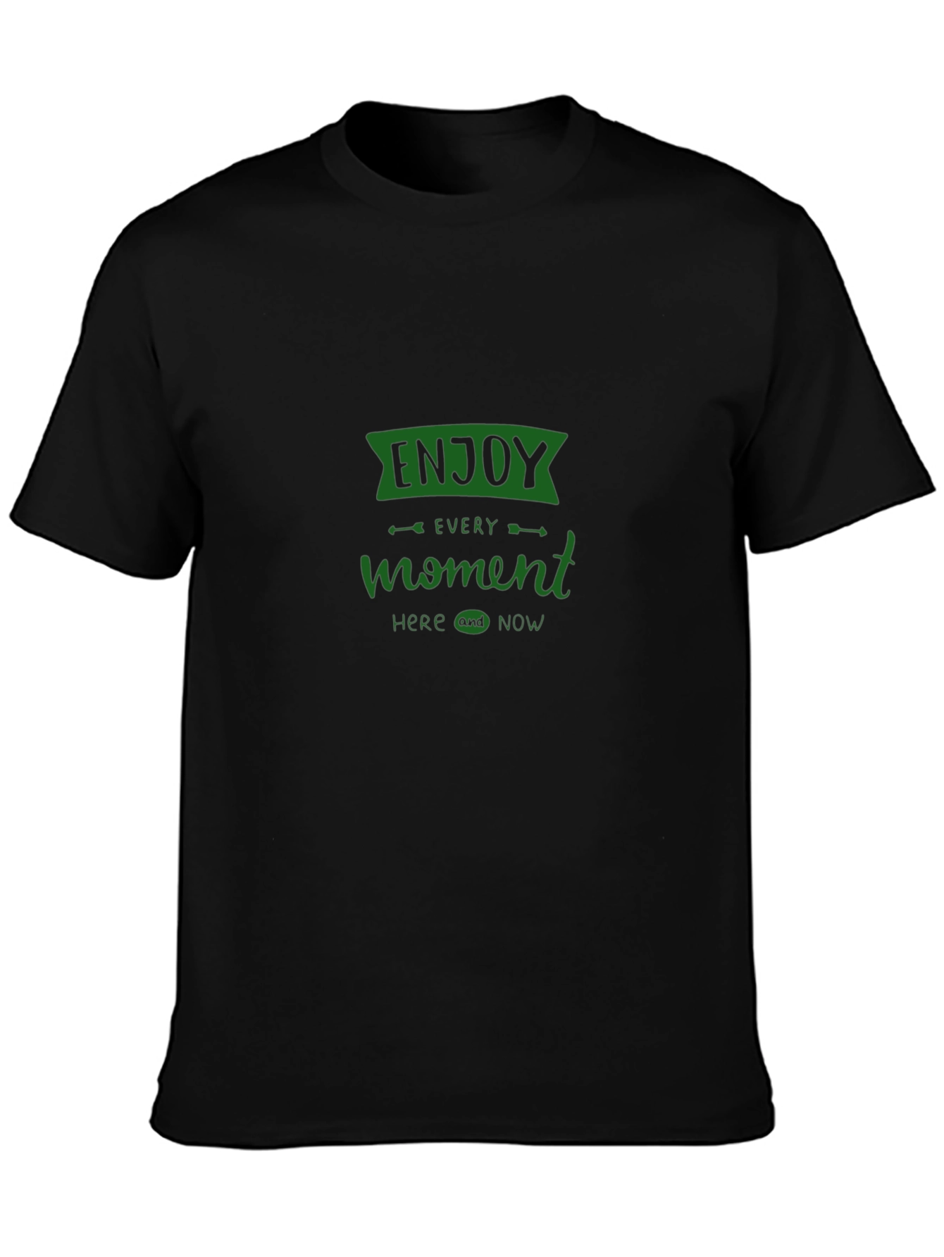 Enjoy Every Moment Graphic Tee - Black Casual Comfort