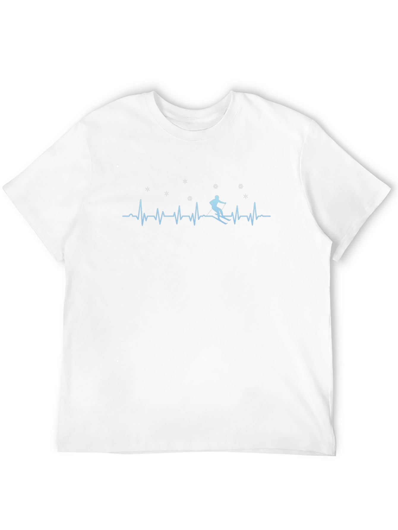 Skiing Heartbeat T-Shirt - Winter Sports Apparel