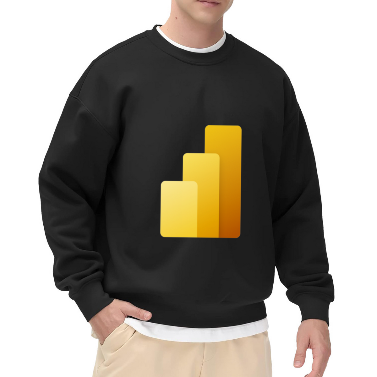Rising Bar Chart Gradient Crewneck Sweatshirt, Growth Trend Minimalist Pullover, Business Gift