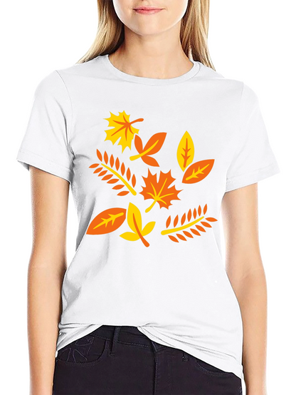 Autumn Leaves Graphic T-Shirt - Black Cotton Tee