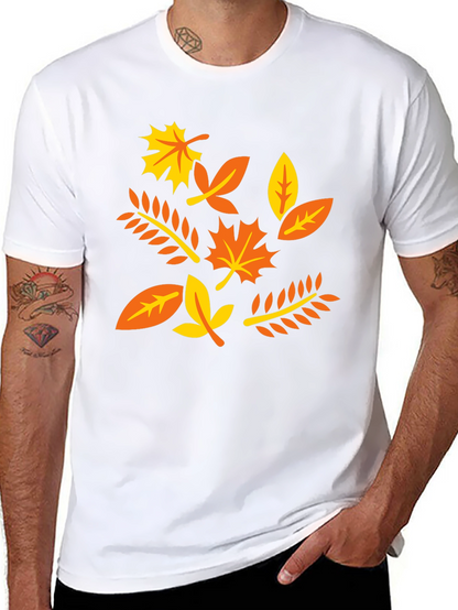 Autumn Leaves Graphic T-Shirt - Black Cotton Tee