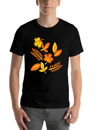 Autumn Leaves Graphic T-Shirt - Black Cotton Tee