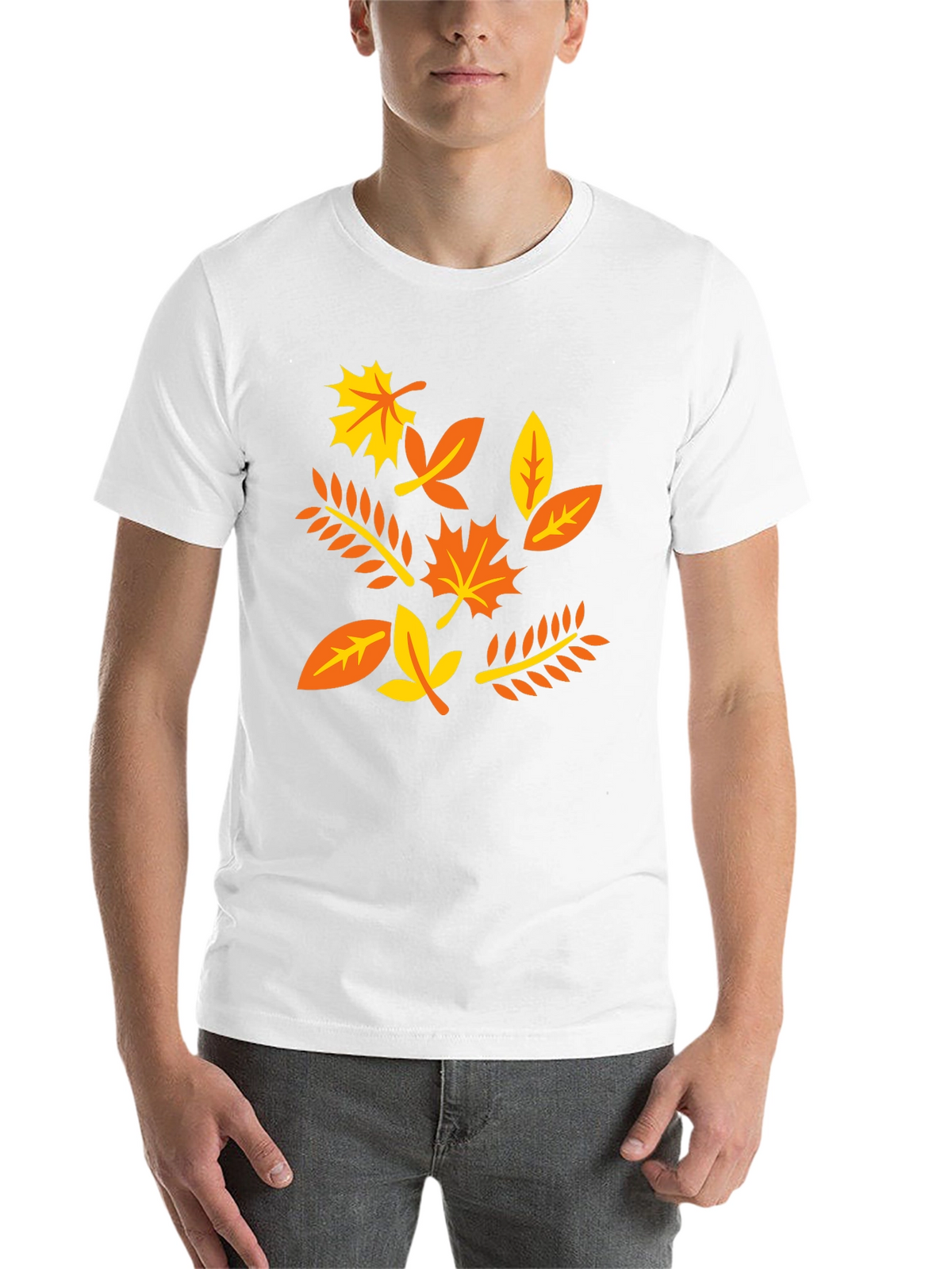 Autumn Leaves Graphic T-Shirt - Black Cotton Tee