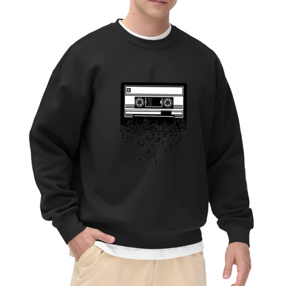 Retro Cassette Tape Crewneck Sweatshirt - Vintage 80s Music Graphic Pullover, Old School Audio, Nostalgia Top