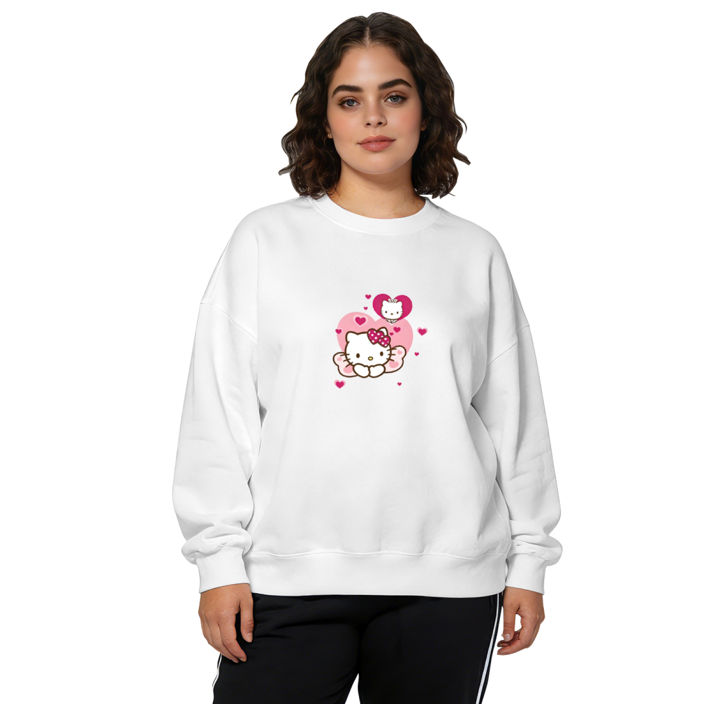 Angel?Wing Heart?Theme Hello Kitty Lovely Crewneck Sweatshirt