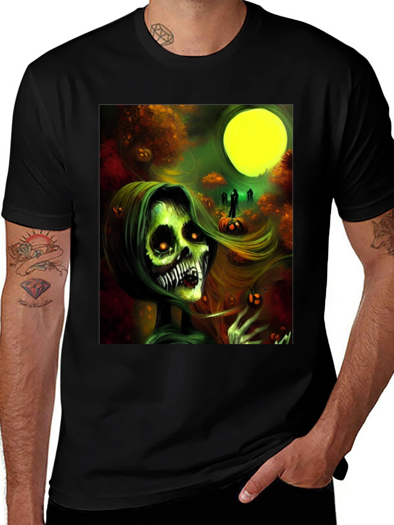 Halloween Zombie Woman Graphic Tee