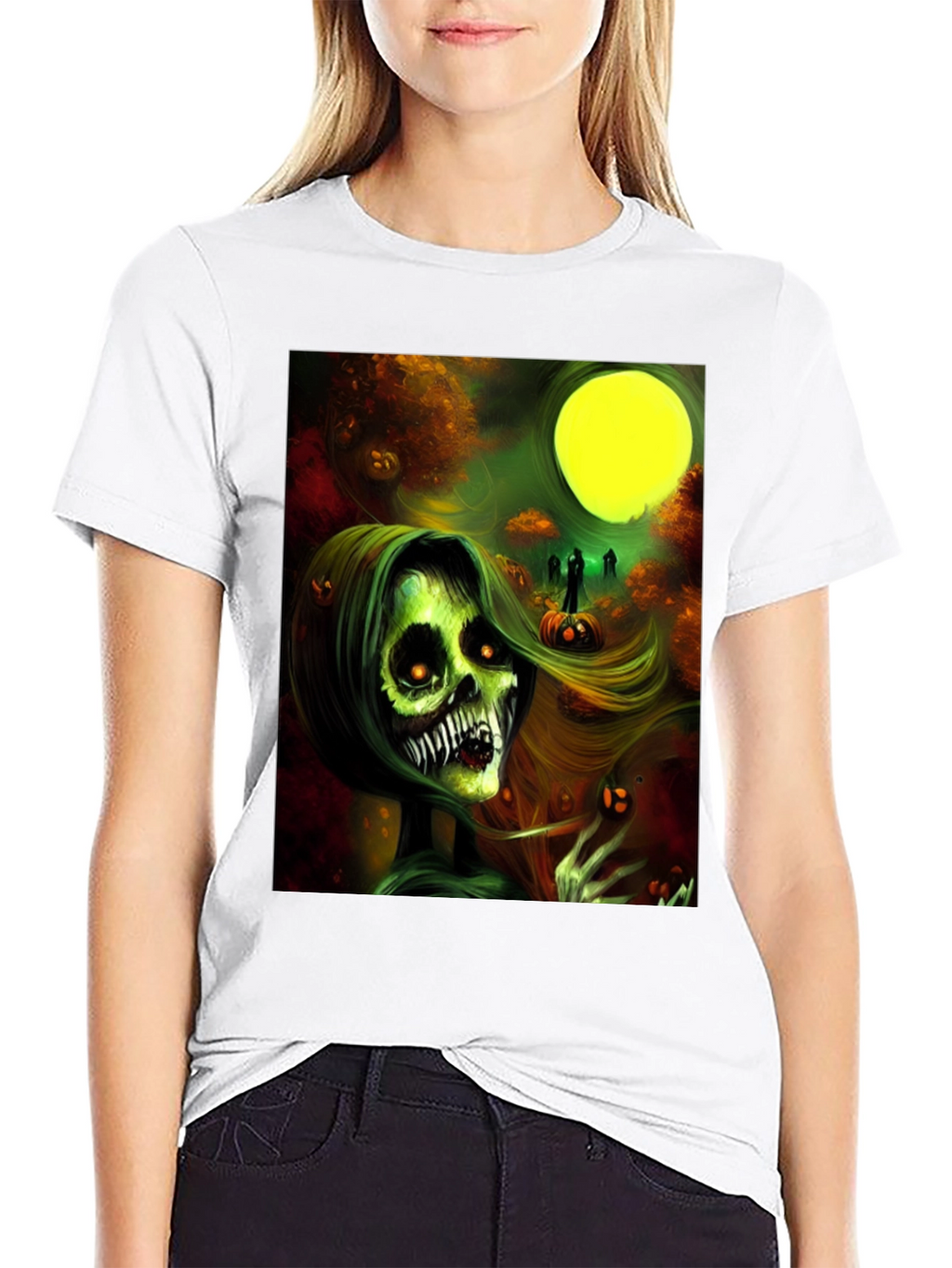 Halloween Zombie Woman Graphic Tee