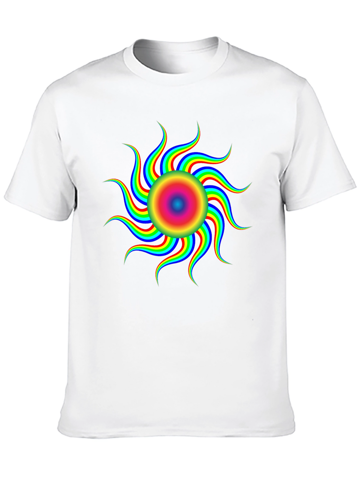 Optical Illusion Rainbow Sun T-Shirt - Black