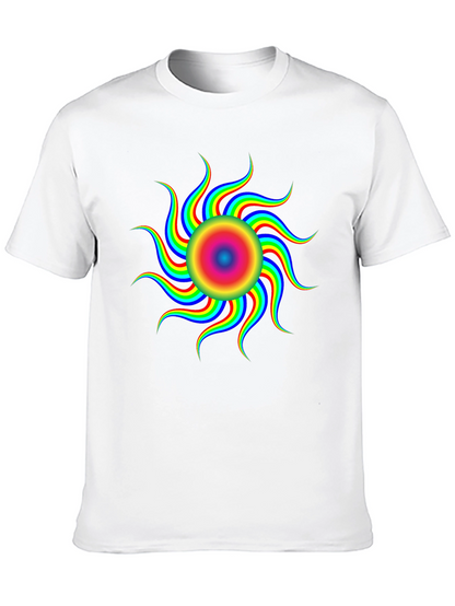 Optical Illusion Rainbow Sun T-Shirt - Black
