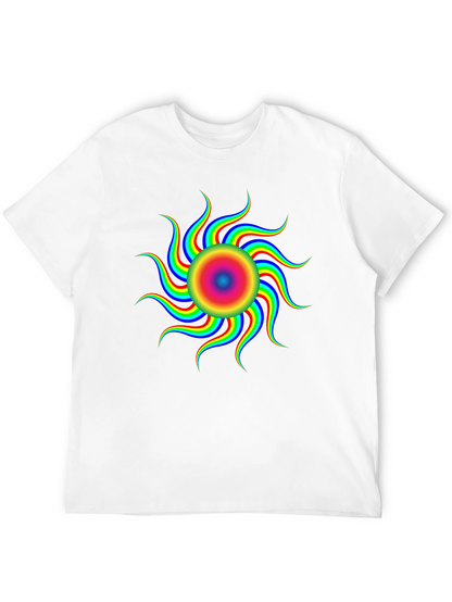 Optical Illusion Rainbow Sun T-Shirt - Black