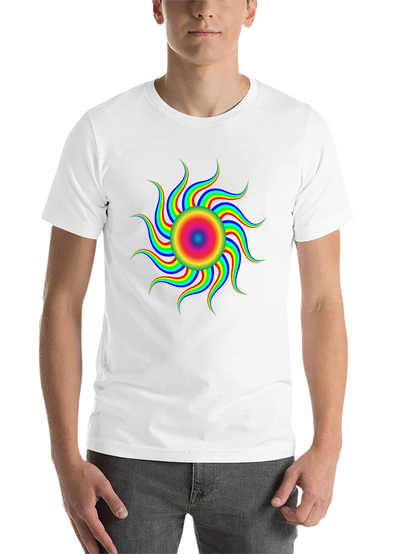 Optical Illusion Rainbow Sun T-Shirt - Black