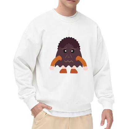 Weird Little Creature Crewneck Sweatshirt - Quirky Cartoon Monster Pullover, Oddball Art Streetwear, Funny Strange Graphic