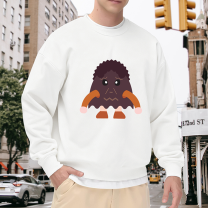 Weird Little Creature Crewneck Sweatshirt - Quirky Cartoon Monster Pullover, Oddball Art Streetwear, Funny Strange Graphic
