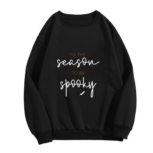 'Tis the Season to Be Spooky Crewneck Sweatshirt with Bats, Halloween Graphic Pullover