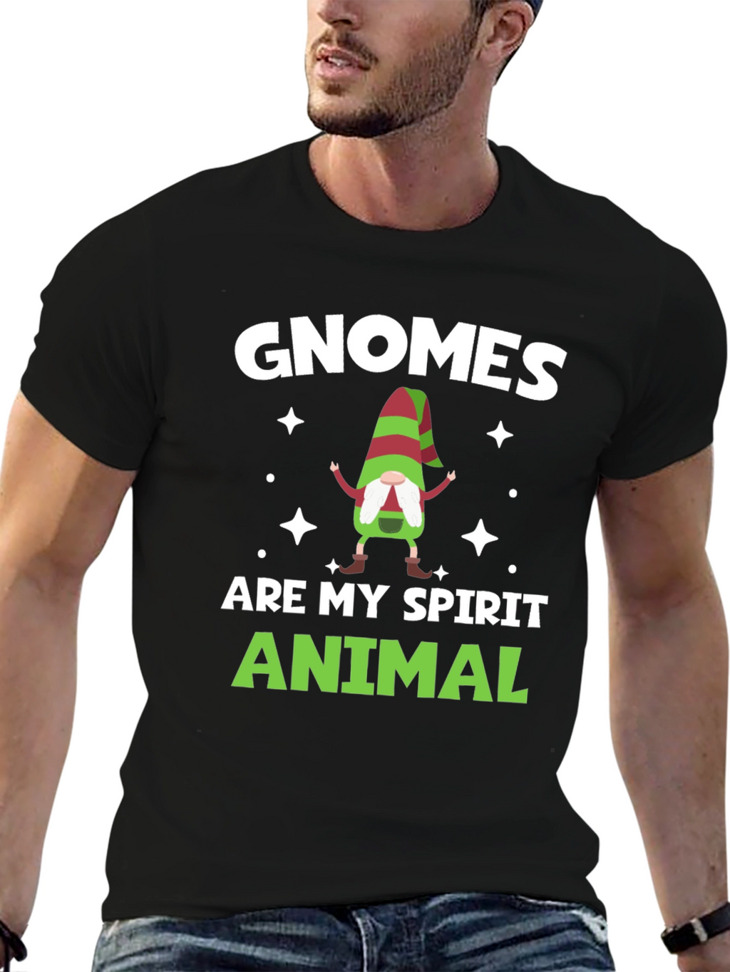 Gnomes Are My Spirit Animal Black T-Shirt
