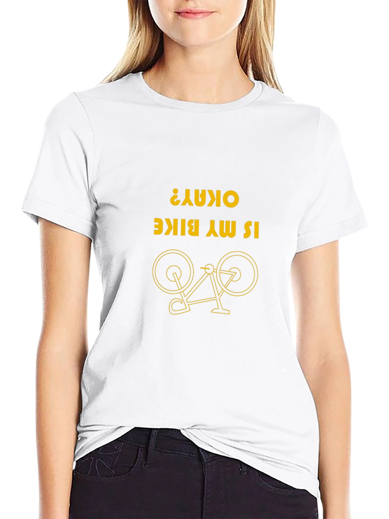 Funny Bike T-Shirt: Is My Bike Okay? Novelty Tee