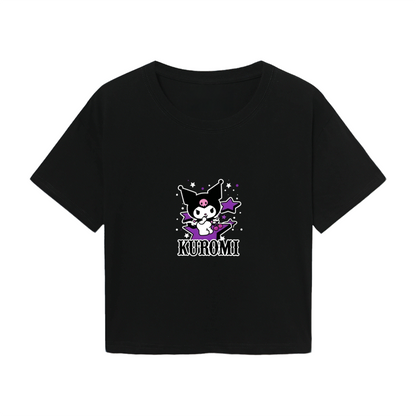 Cool Graffiti Art Style White Crop Top Street?Vibe Printed Short Sleeve Tee