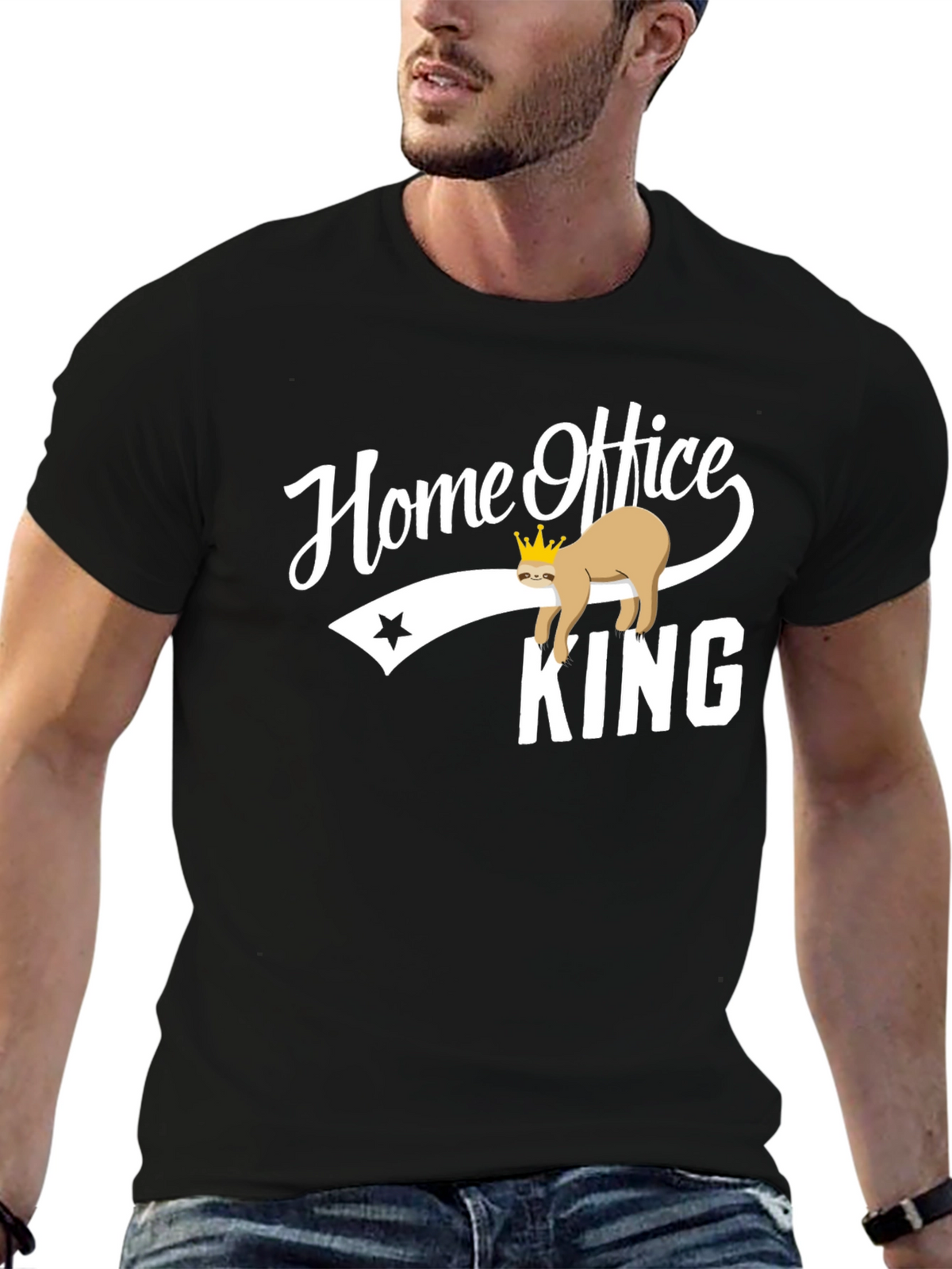 Home Office King Sloth Graphic T-Shirt