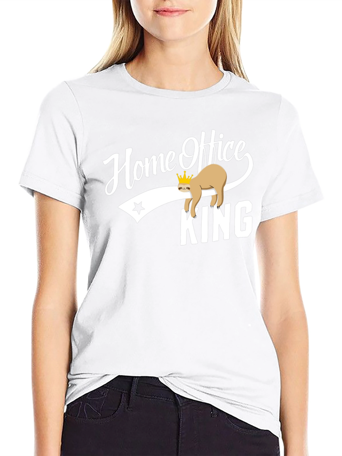 Home Office King Sloth Graphic T-Shirt