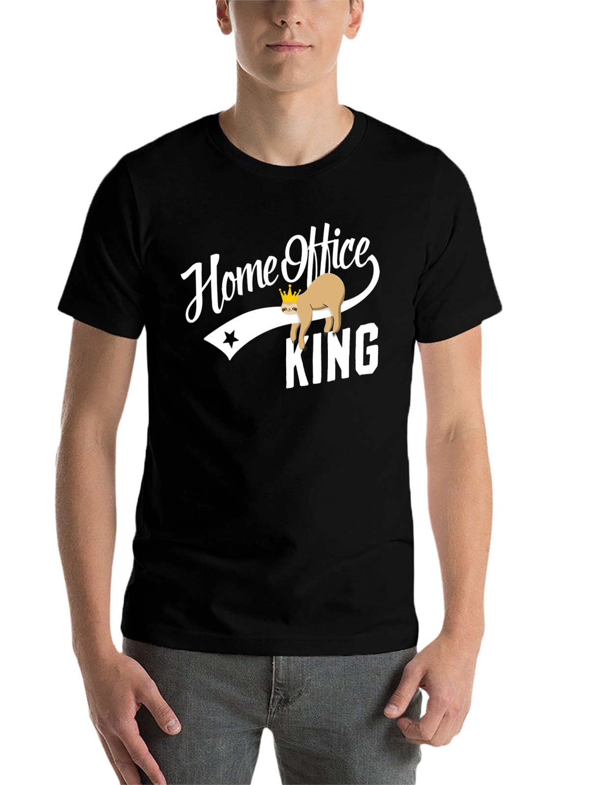 Home Office King Sloth Graphic T-Shirt