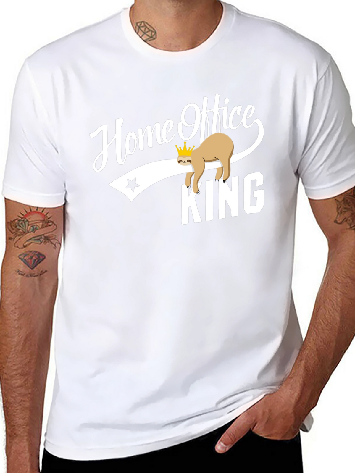 Home Office King Sloth Graphic T-Shirt