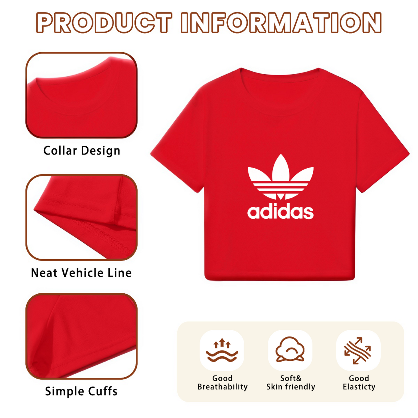 Classic Retro Sport Logo Red Cropped T?Shirt