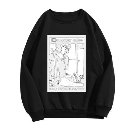 Ouunsday Noise Underground Gig Poster Sketch Crewneck Sweatshirt | Surreal Zine Lo-Fi Art Pullover, Experimental Music Gift