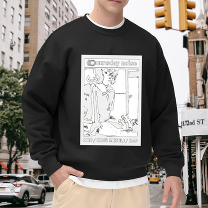 Ouunsday Noise Underground Gig Poster Sketch Crewneck Sweatshirt | Surreal Zine Lo-Fi Art Pullover, Experimental Music Gift