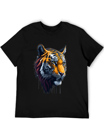 Cool Tiger Head Graphic Black T-Shirt