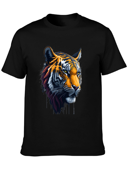 Cool Tiger Head Graphic Black T-Shirt