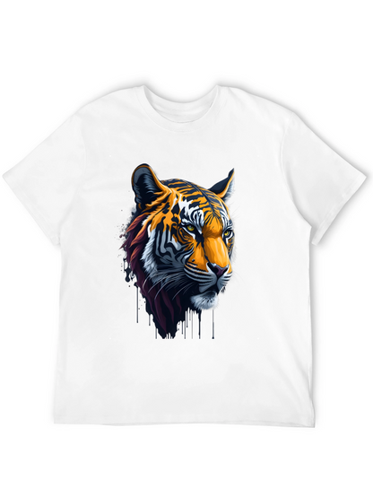 Cool Tiger Head Graphic Black T-Shirt