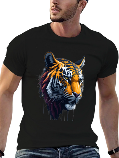 Cool Tiger Head Graphic Black T-Shirt