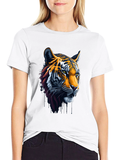 Cool Tiger Head Graphic Black T-Shirt