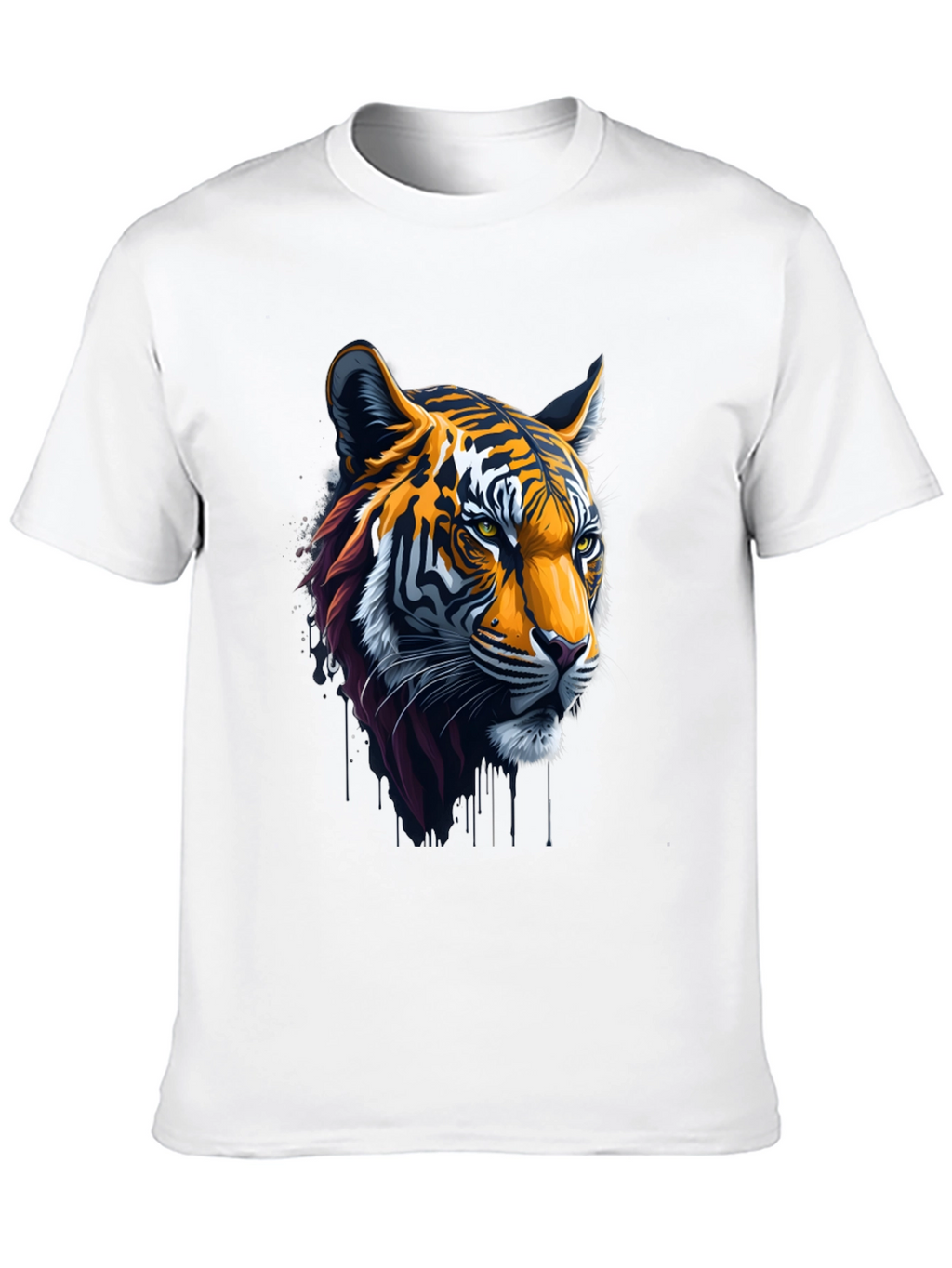 Cool Tiger Head Graphic Black T-Shirt