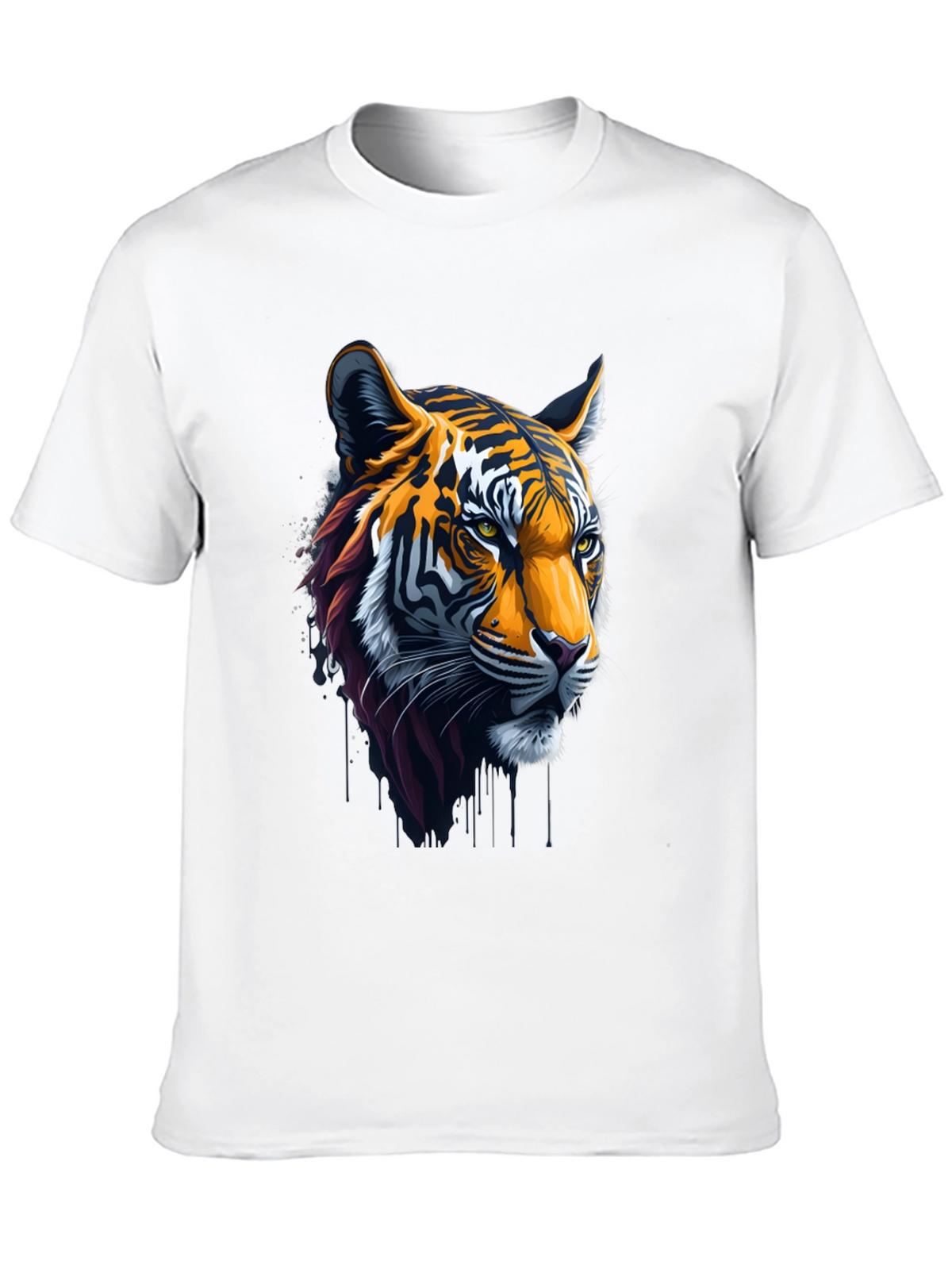 Cool Tiger Head Graphic Black T-Shirt