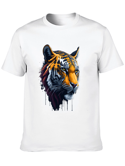 Cool Tiger Head Graphic Black T-Shirt