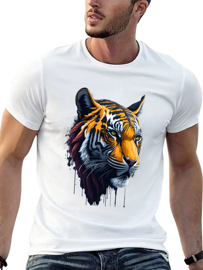 Cool Tiger Head Graphic Black T-Shirt