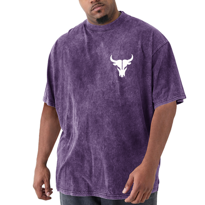 Minimal White Bull Skull Chest Logo